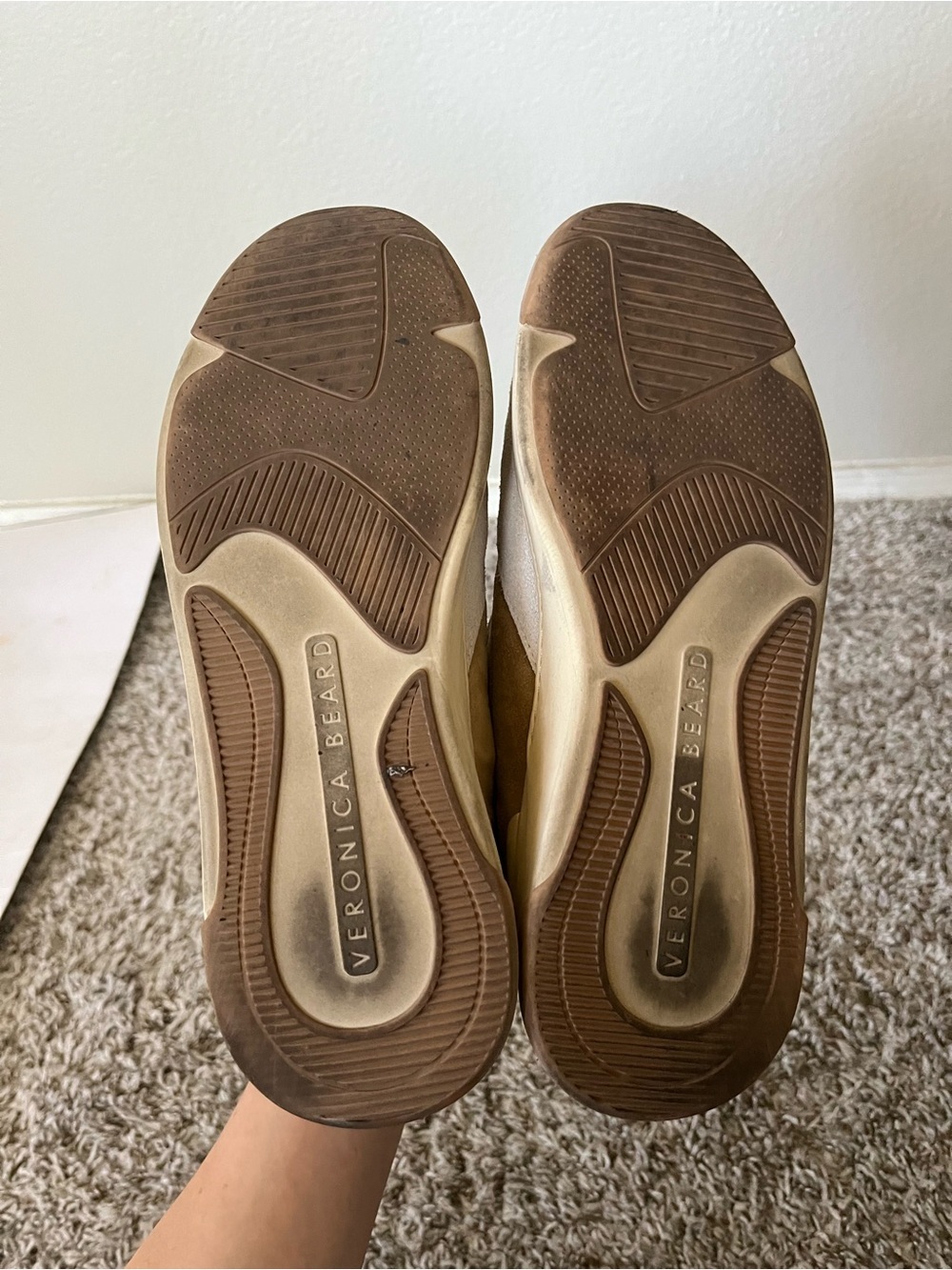 Veronica Beard Toma Suede Sneaker in Sand & White Women's Size 9 - Picture 8 of 16